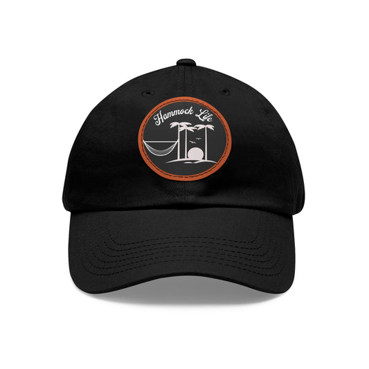 Dad Hat with Leather Patch (Round)